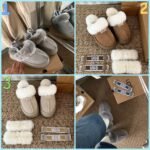 UGG autumn and winter new three-wear wool slippers sole thickness 4cm Wool material
