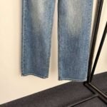 Loro Piana high-waisted slim-fit versatile denim trousers with embroidered leather logo High-quality clothing - Image 15