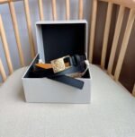 Loewe cowhide Belt anagram padlock pin width :2.0cm