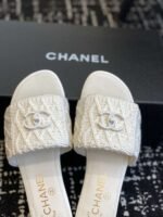 Chanel slippers Lazy slippers Black white Beige pink - Image 6