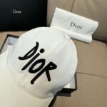 Dior new baseball cap embroidery pure cotton fabric + head layer cowhide - Image 6