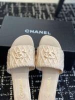 Chanel slippers Lazy slippers Black white Beige pink - Image 14