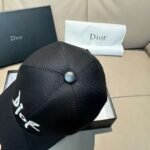 Dior new baseball cap embroidery pure cotton fabric + head layer cowhide - Image 13