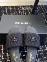 Chanel slippers Lazy slippers Black white Beige pink - Image 23