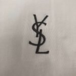 Saint Laurent original round neck short sleeve YSL embroidery logo - Image 11