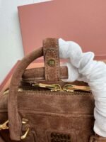 MiuMiu top layer suede calfskin bowling bag 22×10.5×7.5 cm - Image 5