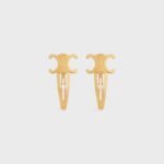 CELINE SET OF 2 BRASS SNAP HAIR CLIPS WITH