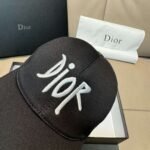 Dior new baseball cap embroidery pure cotton fabric + head layer cowhide - Image 14