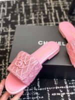 Chanel slippers Lazy slippers Black white Beige pink - Image 33