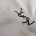 Saint Laurent original round neck short sleeve YSL embroidery logo - Image 12