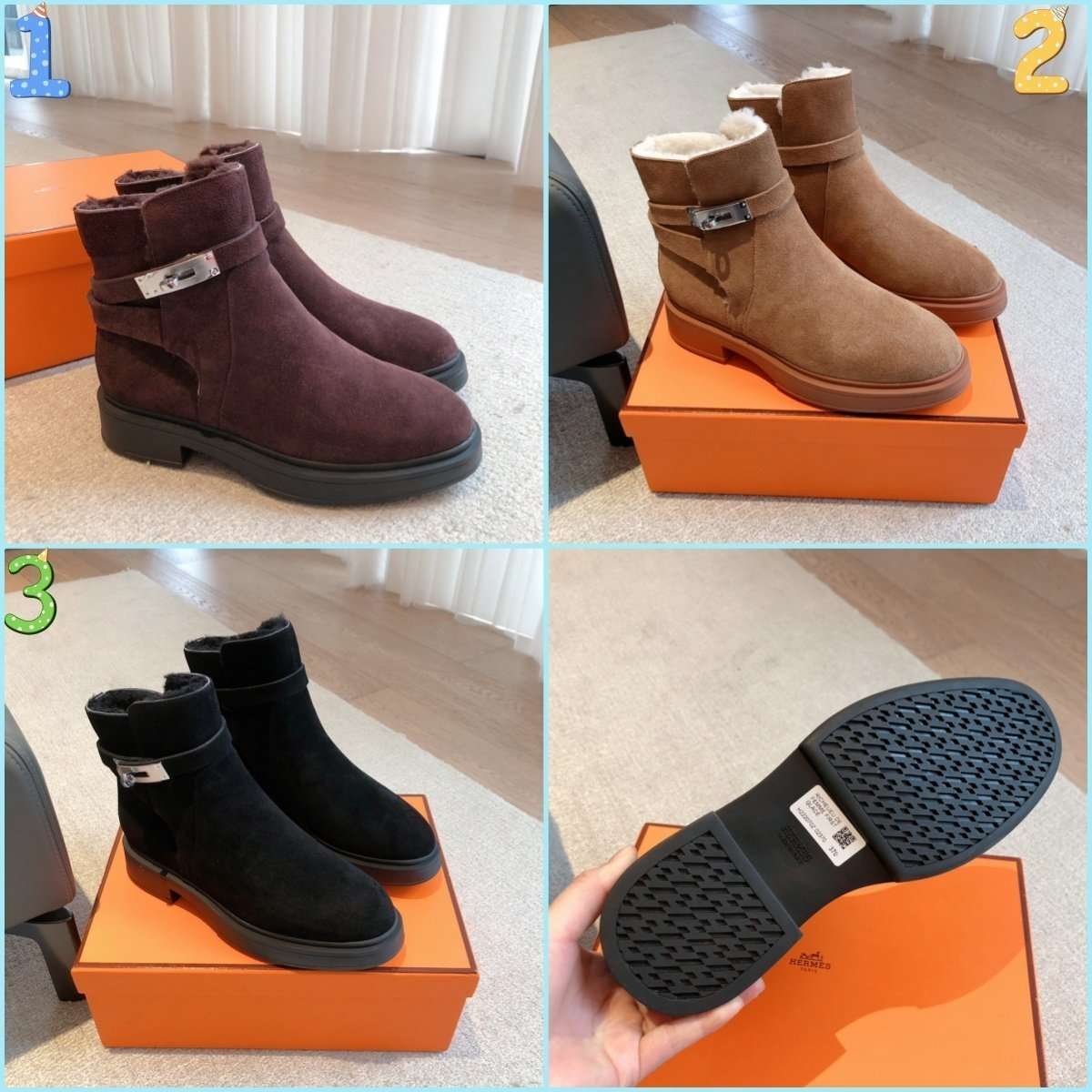 5562626.jpg Hermès classic Kelly boots are made of calfskin leather and lambskin leather lining. High-end autumn and winter boots - Image 1