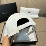 Dior new baseball cap embroidery pure cotton fabric + head layer cowhide - Image 8
