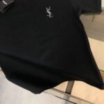 Saint Laurent original round neck short sleeve YSL embroidery logo - Image 8