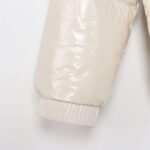 Moncer white fritillary bright patent leather short down jacket - Image 7