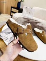 birkenstock original wool slippers imported mercerized cowhide suede upper