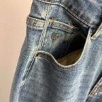 Loro Piana high-waisted slim-fit versatile denim trousers with embroidered leather logo High-quality clothing - Image 12