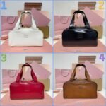 MIUMIU new underarm bowling bag made of soft calfskin material, high-end version, size: 28x15x13cm