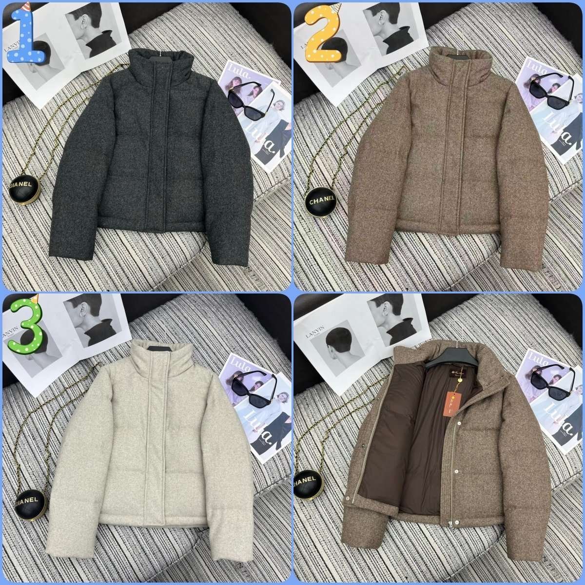 695224.jpg Loro Piana new lapel wool down jacket is lined with 90% white goose down, high-end quality - Image 1