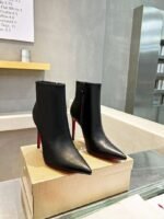 ChristianLouboutin Women’s black pointed-toe calfskin stiletto ankle boots
