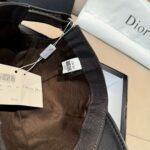 Dior new baseball cap embroidery pure cotton fabric + head layer cowhide - Image 16