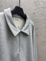 MIUMIU embroidered label zipper hoodie - Image 5