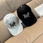 Dior new baseball cap embroidery pure cotton fabric + head layer cowhide - Image 17
