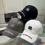 Balenciaga embroidered baseball cap Black White Gray - Image 21