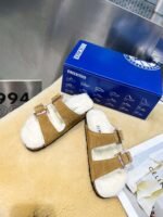 birkenstock original wool slippers imported mercerized cowhide suede upper - Image 36