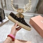 miumiu new loafer espadrille catwalk style premium version - Image 4