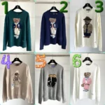 Ralph Lauren Autumn and Winter Cartoon Bear Sweater Cashmere Material - Image 3