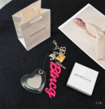 Balenciaga Rodeo heart-shaped mirror charm keychain