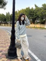 DIOR Classic full printed jacquard letter knitted sweater - Image 5