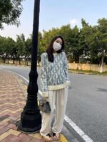 DIOR Classic full printed jacquard letter knitted sweater - Image 4