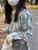 DIOR Classic full printed jacquard letter knitted sweater - Image 3