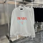 Prada Autumn New Casual Letter Graffiti Round Neck Hoodie - Image 6