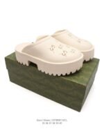 GUCCI Thick soled height increasing women’s sandals, beach shoes, casual and comfortable slippers. - Image 5