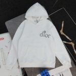 DIOR New flower letter logo embroidered casual hooded sweatshirt