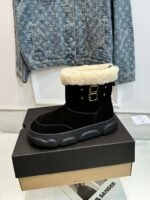 Bo ken UGG snow boots High silk shiny cowhide, double button decoration - Image 6
