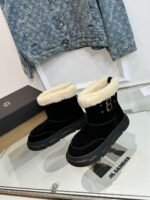 Bo ken UGG snow boots High silk shiny cowhide, double button decoration - Image 9