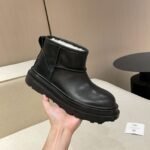 UGG winter new vintage washed cowhide thick soled slip-on wool and fur snow boots - Image 16