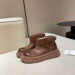 UGG winter new vintage washed cowhide thick soled slip-on wool and fur snow boots - Image 8