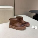 UGG winter new vintage washed cowhide thick soled slip-on wool and fur snow boots - Image 3