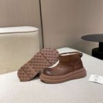 UGG winter new vintage washed cowhide thick soled slip-on wool and fur snow boots - Image 2