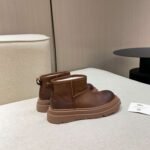 UGG winter new vintage washed cowhide thick soled slip-on wool and fur snow boots - Image 6