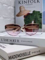 miumiu New Frameless Sunglasses Women Retro Sunglasses 1：1 Premium - Image 5