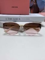miumiu New Frameless Sunglasses Women Retro Sunglasses 1：1 Premium - Image 3