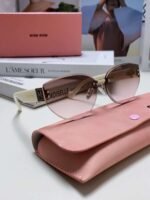 miumiu New Frameless Sunglasses Women Retro Sunglasses 1：1 Premium - Image 2