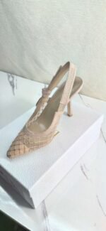 DIOR Web strap slingback sandals Jacquard embroidered letter logo high heel bowknot color matching women’s shoes - Image 13