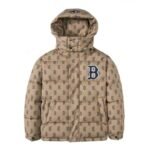 MLB old flower full print hooded down jacket NY casual men and women couples same style - Image 3