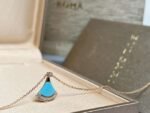 Bulgari classic small fan necklace with diamonds and turquoise Premium - Image 7